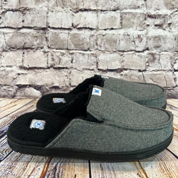 Hurley Women's Gray Soft Sherpa Lined Memory Foam Slippers Size Large (10-11) - Picture 9 of 9